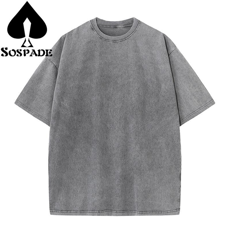 230gsm 100% Cotton Washed Vintage T-shirt heavy whole colored oversized double yarm drop shoulder style