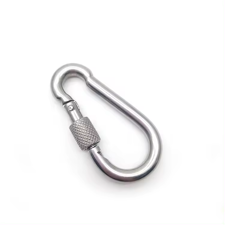 Safety Stainless Steel 316 Carabiner Hook with Screw Hiking Camping Spring Clip