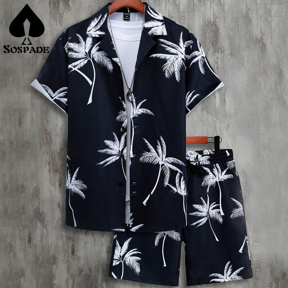 SoSpade OEM/ODM Beach suit Recycle Custom Logo Sublimation Printing Shirts Men High Quality Mens Hawaiian Shirt