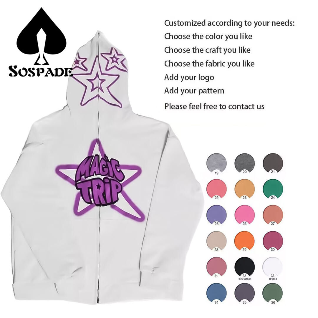 Sospade,Custom Hoodie,Full zip-up hoodie,