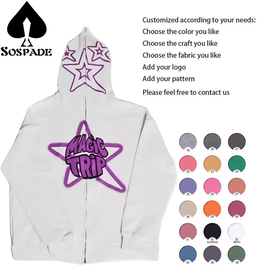 Sospade,Custom Hoodie,Full zip-up hoodie,