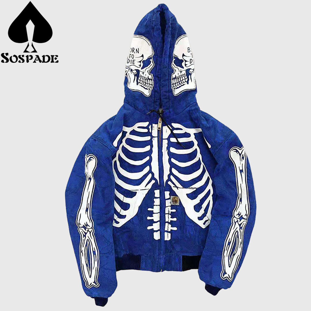 Customized Full Zip-up hoodie with solid color men's 100% cotton High quality heavy weight