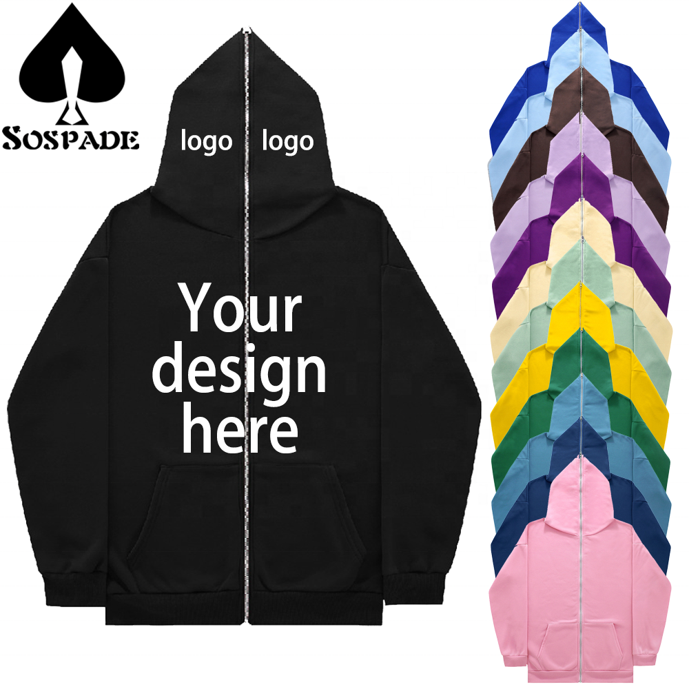 Sospade,Custom Hoodie,Full zip-up hoodie