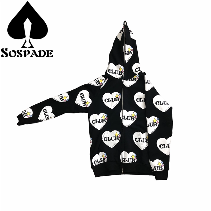 Sospade,Custom Hoodie,full zip-up hoodie