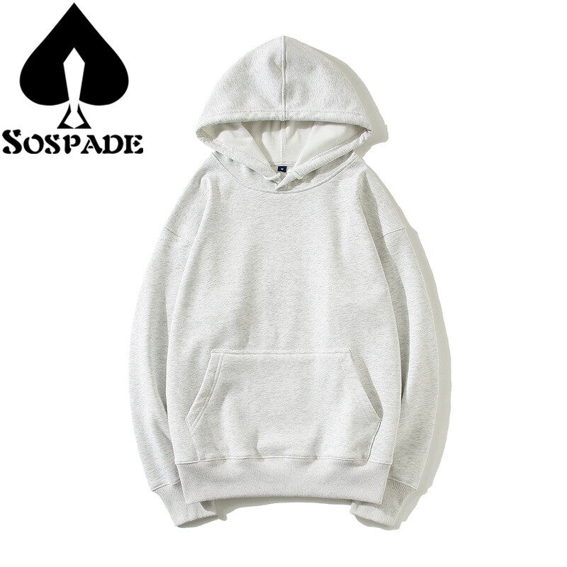 Customized long-sleeved pocket hoodie with solid color
