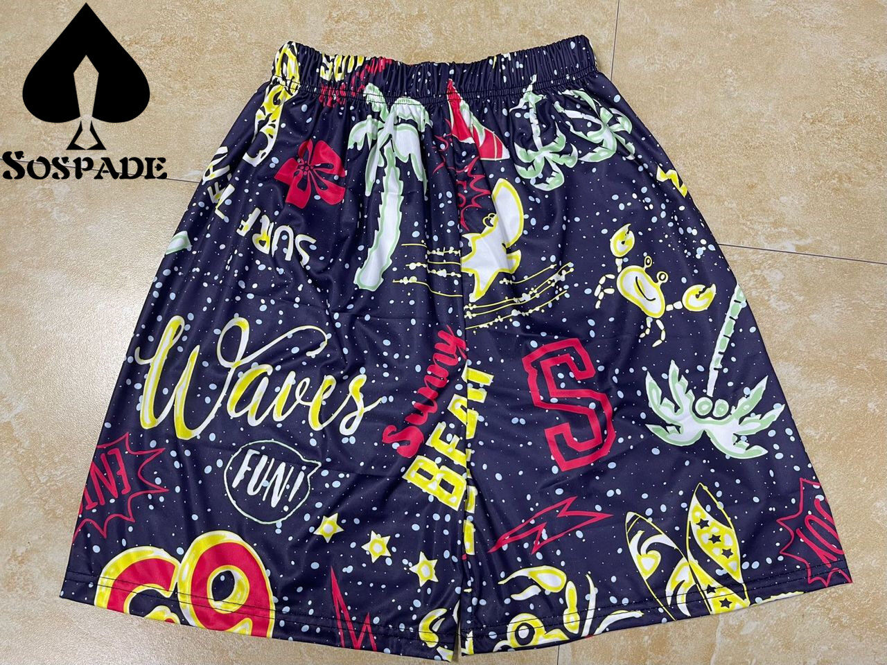 Gym wear Cross shorts Mens fitness Digital Print Drawstring Waist Sports Shorts for men