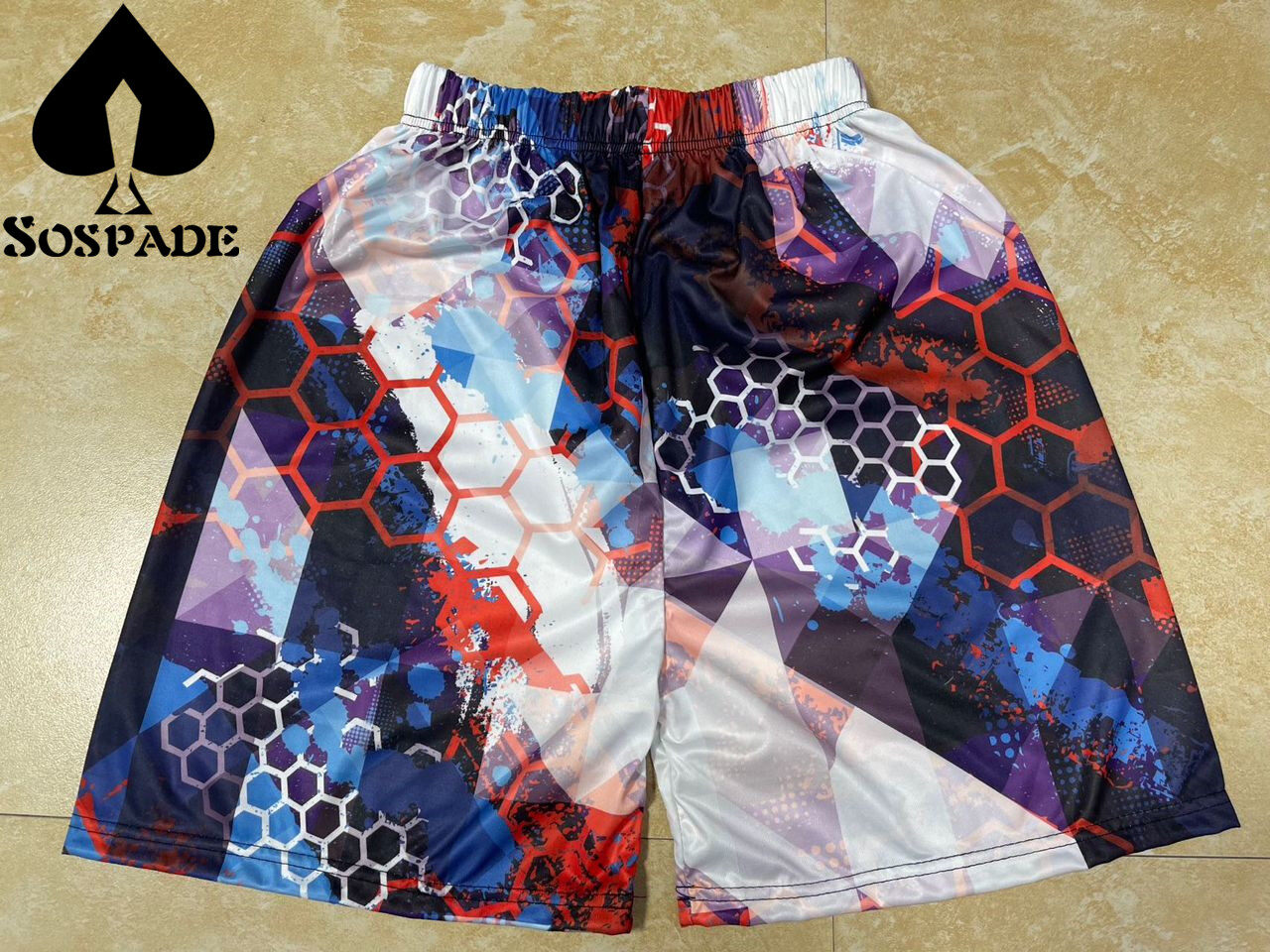 Gym wear Cross shorts Mens fitness Digital Print Drawstring Waist Sports Shorts for men