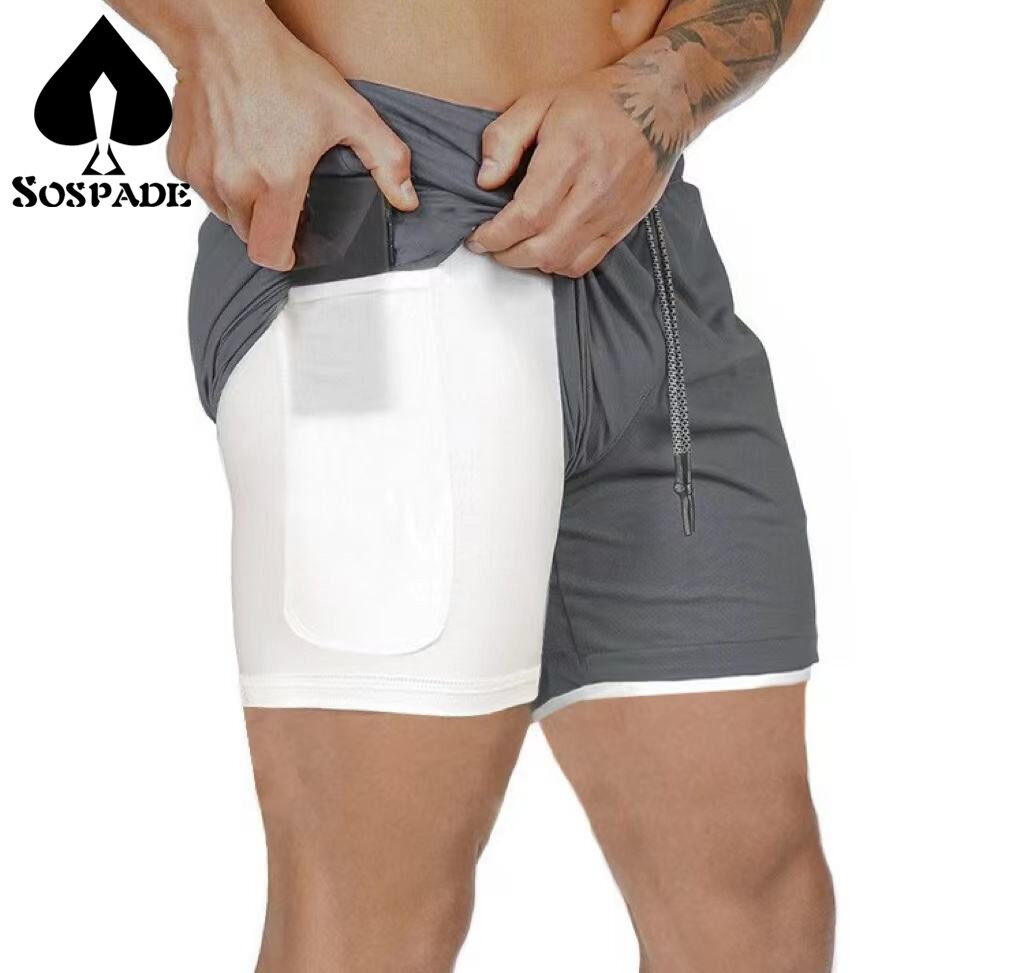 Gym wear Cross shorts Mens fitness Workout short Sports Running shorts for men