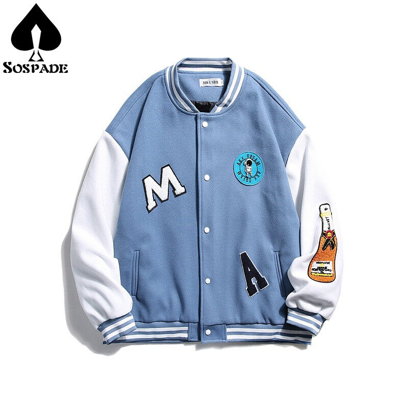 Mens Fashion Varsity Jacket Causal Slim Fit baseball Jackets