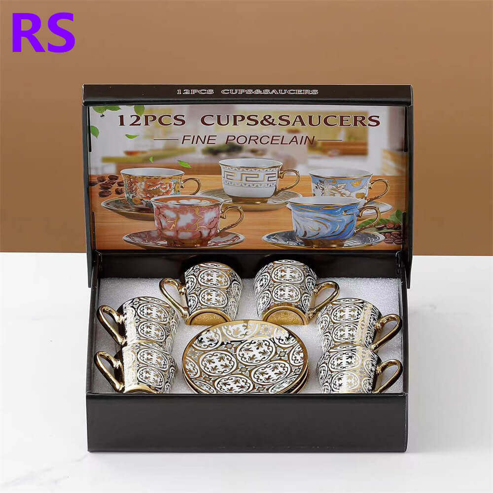 gold plated tea set,decorative tea cups,fancy tea cups and saucers