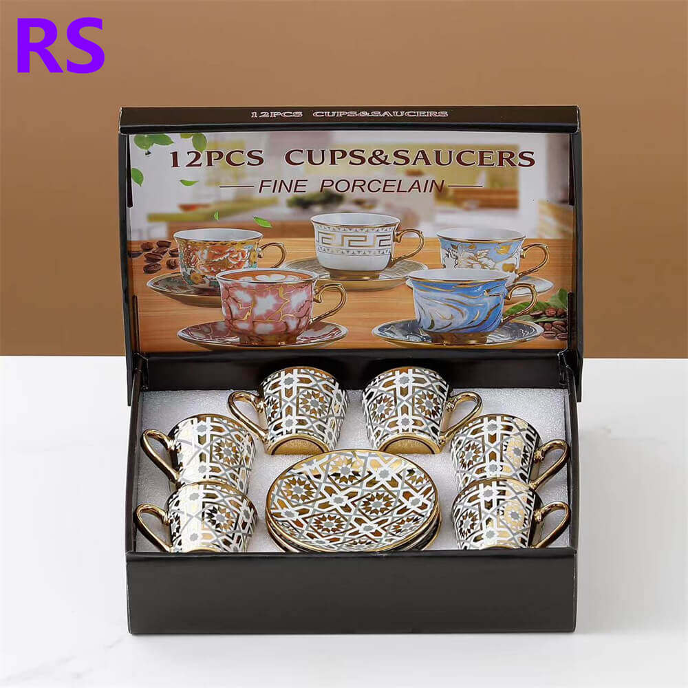 gold plated tea set,decorative tea cups,fancy tea cups and saucers