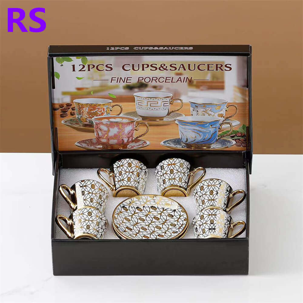 gold plated tea set,decorative tea cups,fancy tea cups and saucers