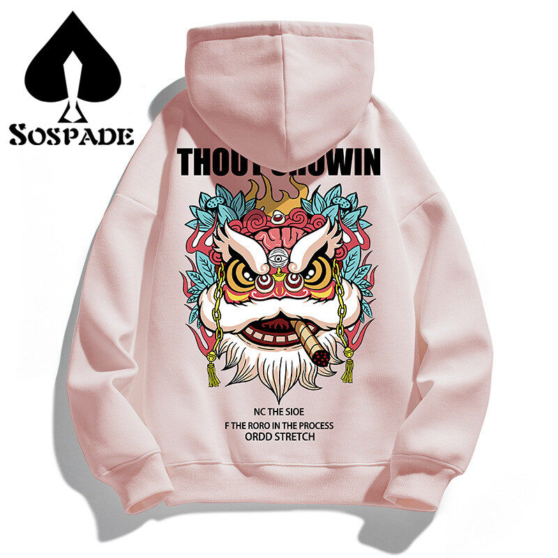 Dtg printing custom Graphic waking lion of the east oversized hoodie for mens Fabric customization Low Moq Autumn and winter