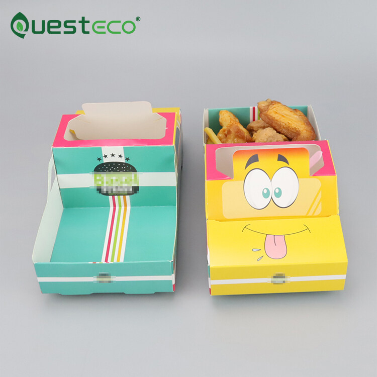 Kids Cute Car Shape Fried Chicken Box Printing Fast Food Packaging Box For Fried Chicken Embossing