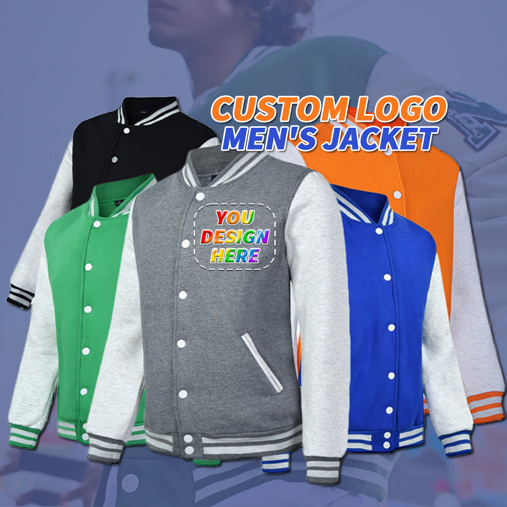 OEM custom logo men's varsity jacket vintage college embroidered men's jacket