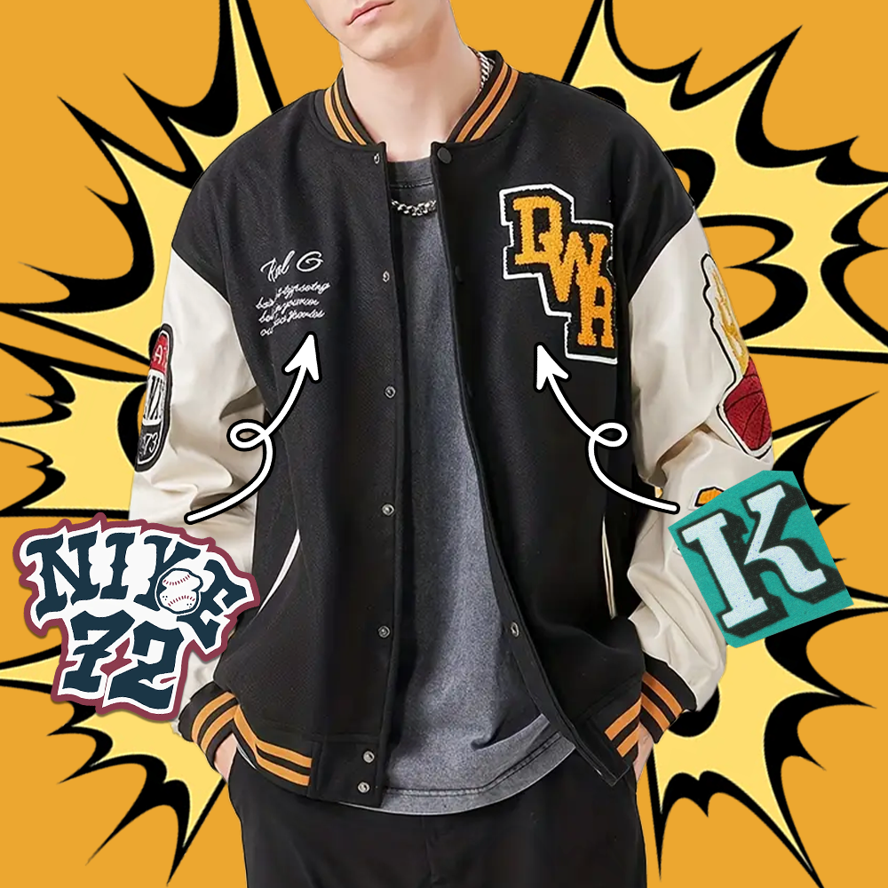 Custom logo men's varsity jacket baseball bomber jacket PU baseball varsity jacket men's casual