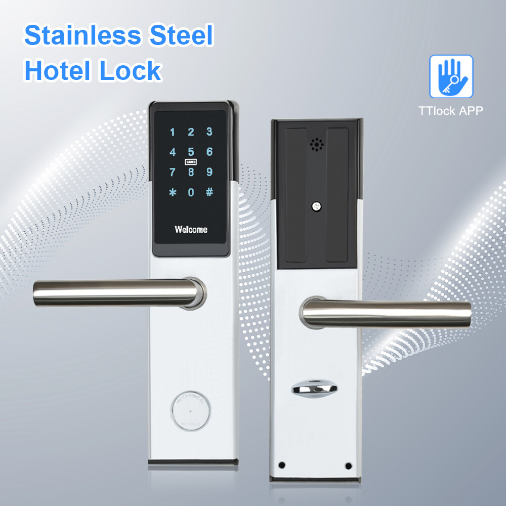 हॉट सेल स्टेनलेस स्टील स्मार्ट इंटेलिजेंट होटल लॉक के साथ कार्ड/की/ऐप अनलॉक के साथ थोक के लिए अनलॉक