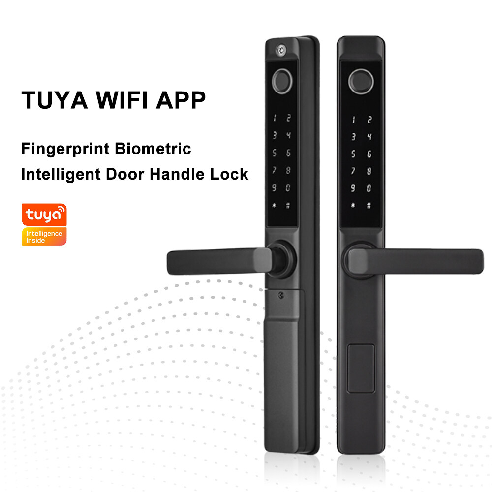 TT Bluetooth APP Fingerprint Biometric Intelligent Door Handle Lock With Single Handle For Wholesale