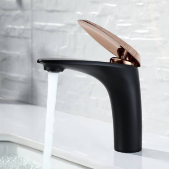 Rose Gold Handle Wash Basin Faucet