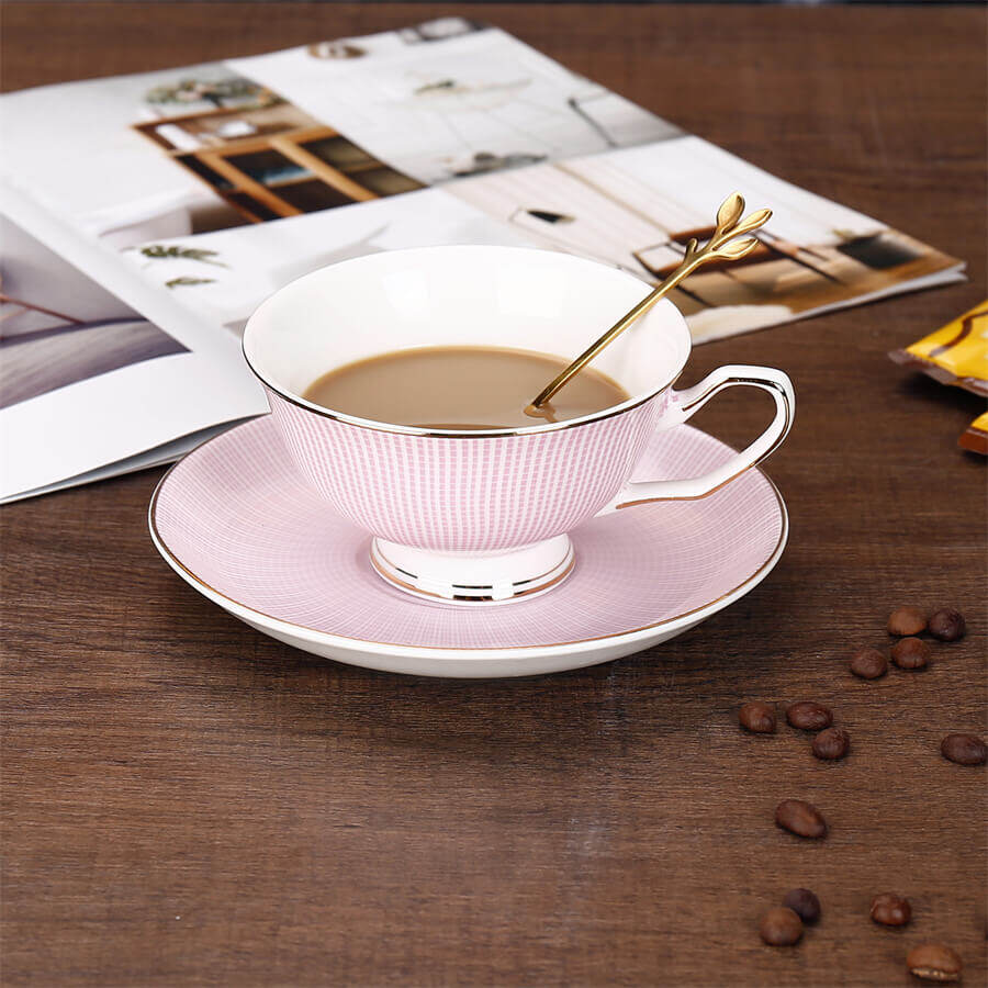 English Tea Cups and Saucers Colored Glaze