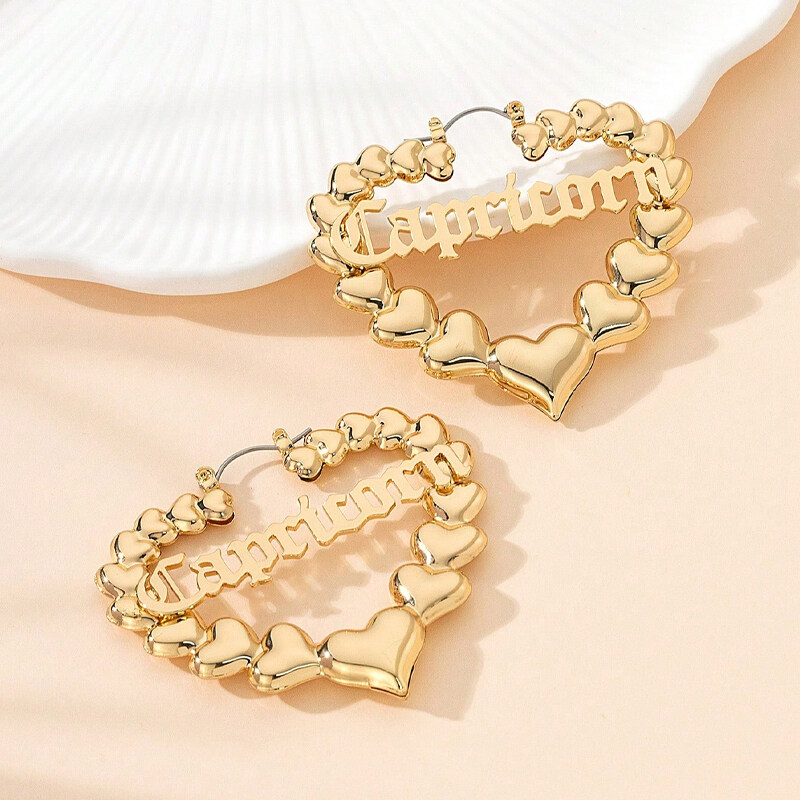 Personalized Fashionable American Letter Hoop Earrings Birthday Gift