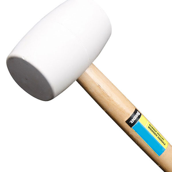 BT3242 Wooden Handle Rubber Mallet (White)