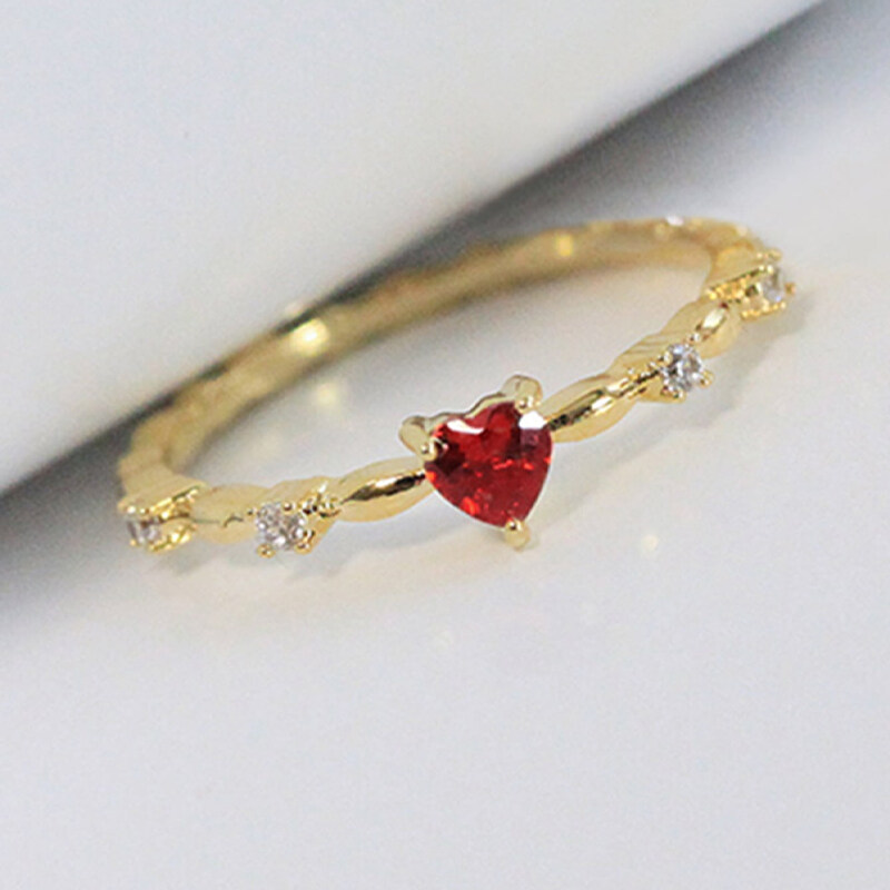 Anillo de corazón de circonía cúbica para mujeres para el regalo del día de San Valentín