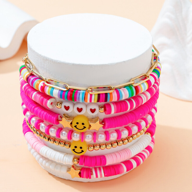 8pcs / ensemble Bracelet en perles de détail d'expression