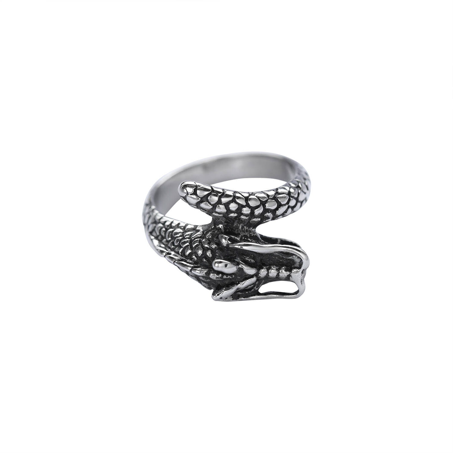 2024 European and American cross-border new fashion personality exaggerated drago-shaped ring retro punk hip-hop zodiac rings