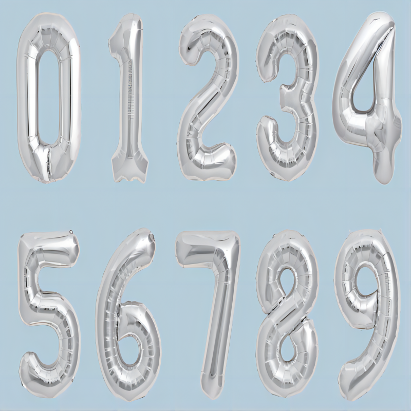 Number balloon series 16/32/40 inch-silver