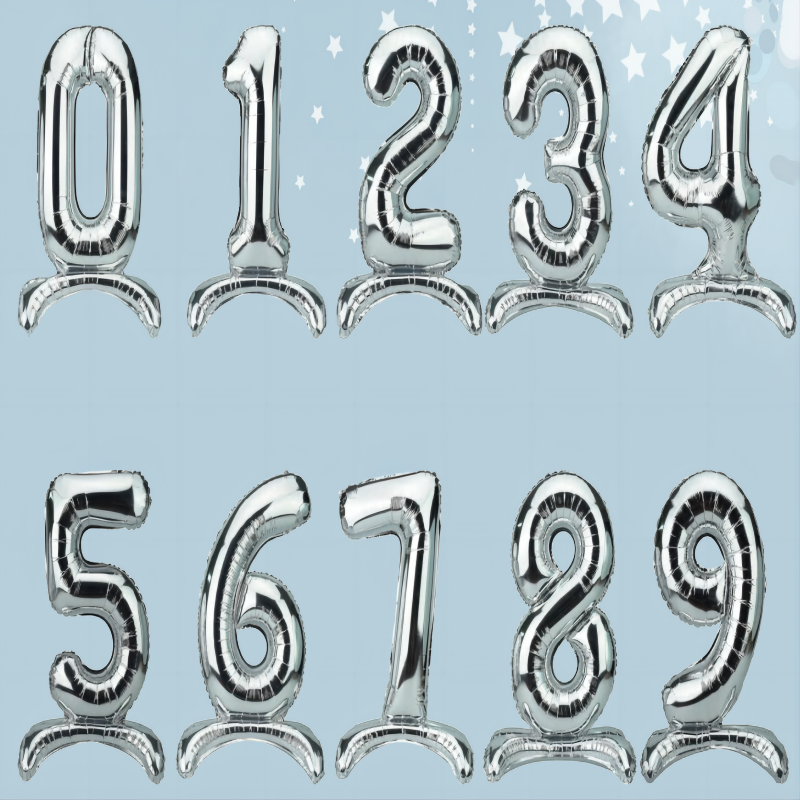 Standing number balloon series-silver