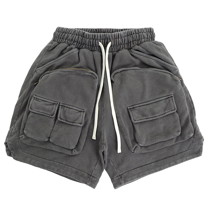 Acid Washed Custom Multi Pockets Men Cargo Shorts