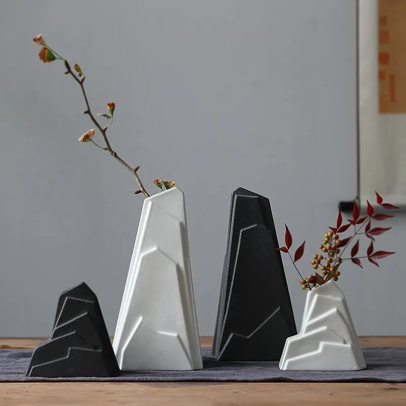 Chinese-style mountain-shaped ceramic vases