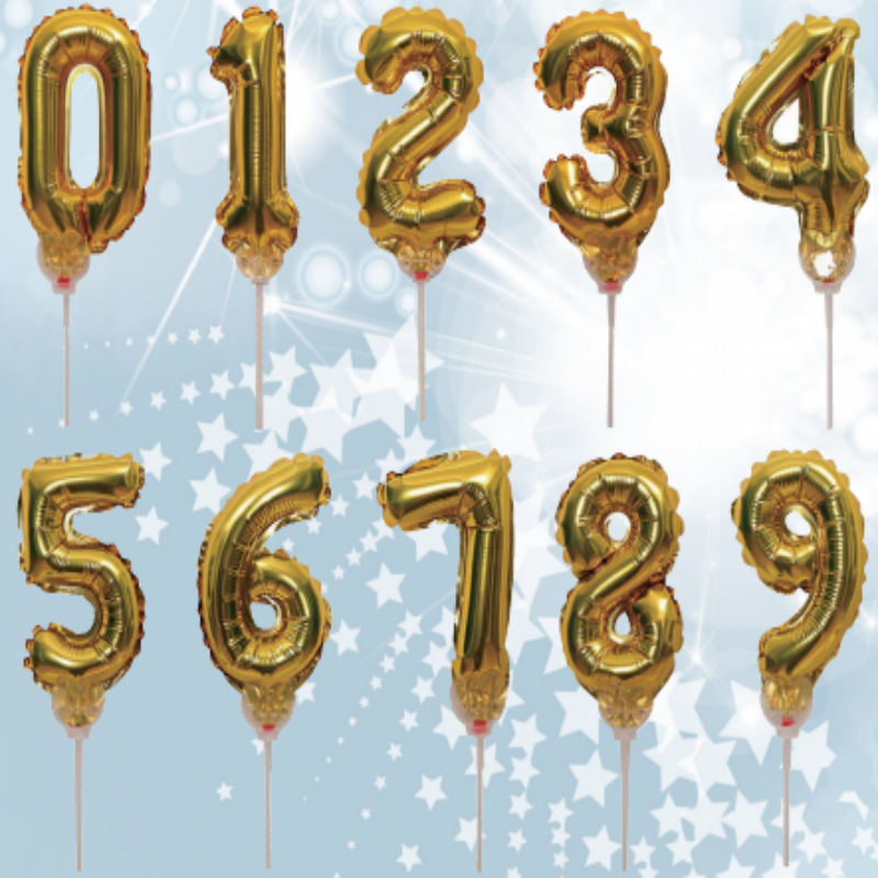 6 inch mini number balloon series-gold/silver