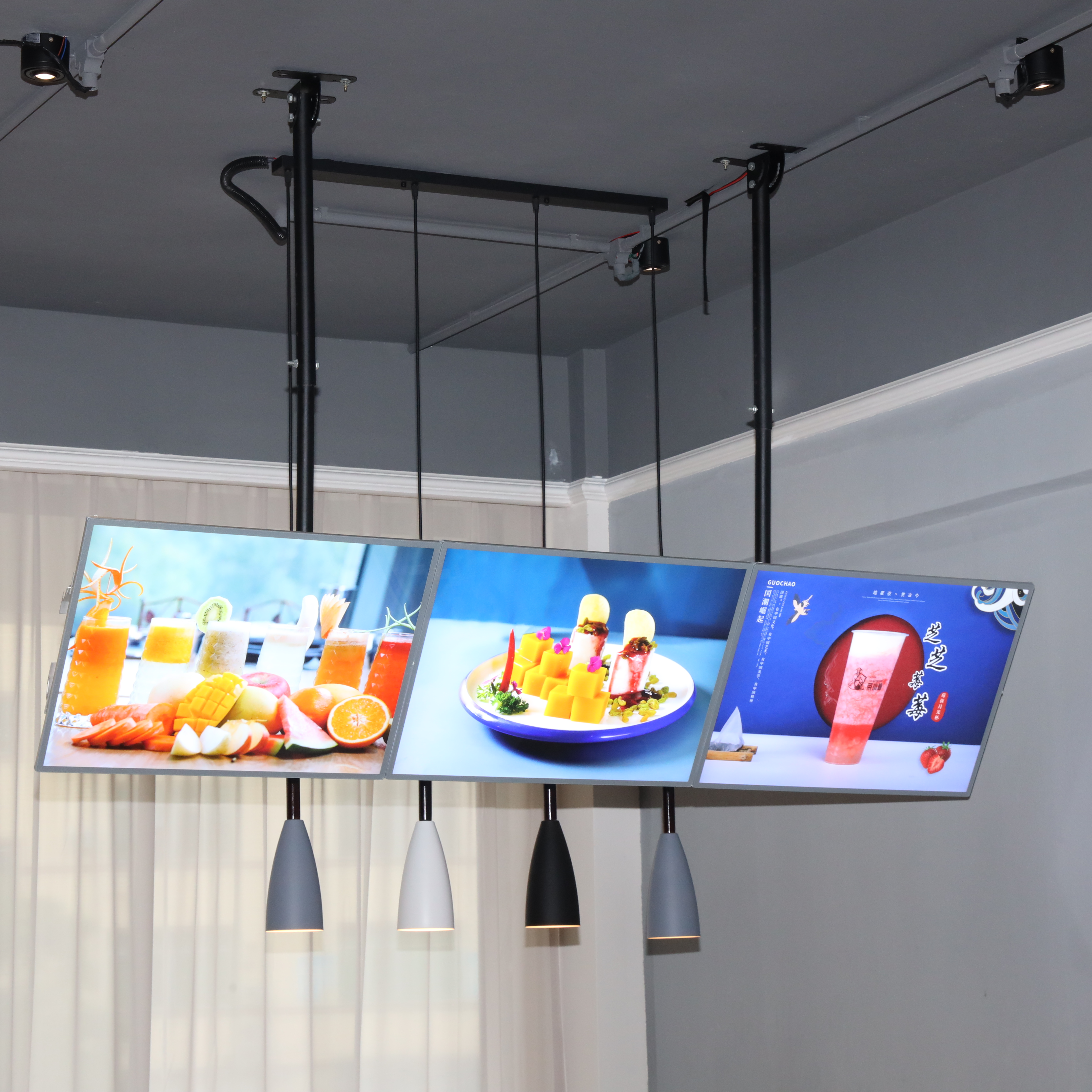 ceiling hanging bubble tea led menu board