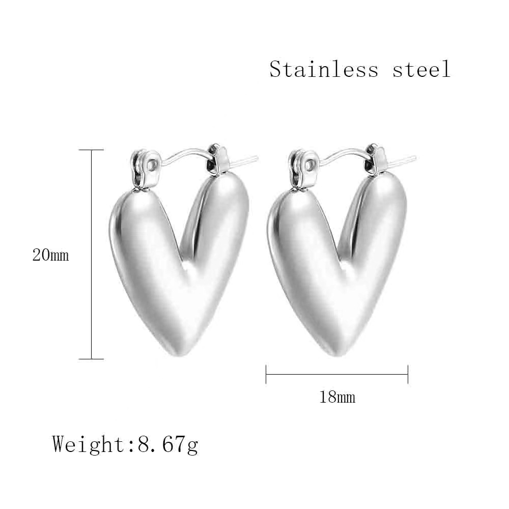 European and American retro geometric C-shaped women's earrings, fashionable and versatile stainless steel high-end earrings and earrings (29).jpg