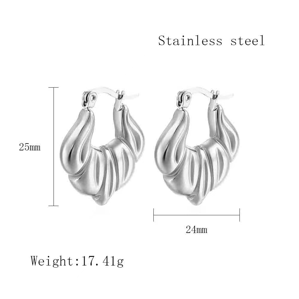 European and American retro geometric C-shaped women's earrings, fashionable and versatile stainless steel high-end earrings and earrings (27).jpg