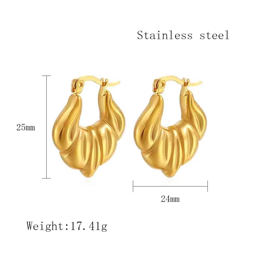 European and American retro geometric C-shaped women's earrings, fashionable and versatile stainless steel high-end earrings and earrings (28).jpg