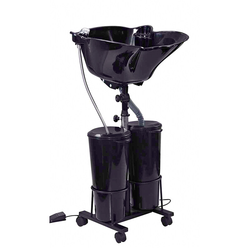 Upgrade your salon with our black luxury leather shampoo chair for ultimate comfort and style during hair treatments.