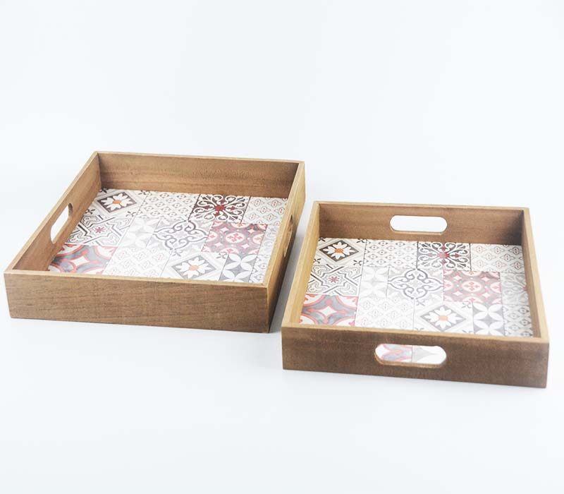 Wooden floral storage box with traditional design elements adorned with exquisite patter