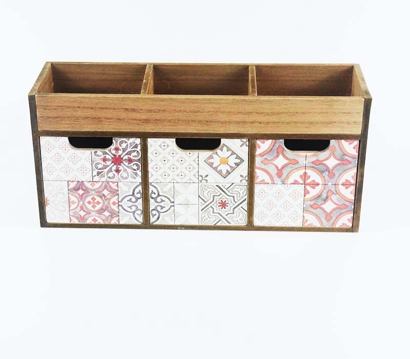 Wooden floral storage box with traditional design elements adorned with exquisite patter-copy
