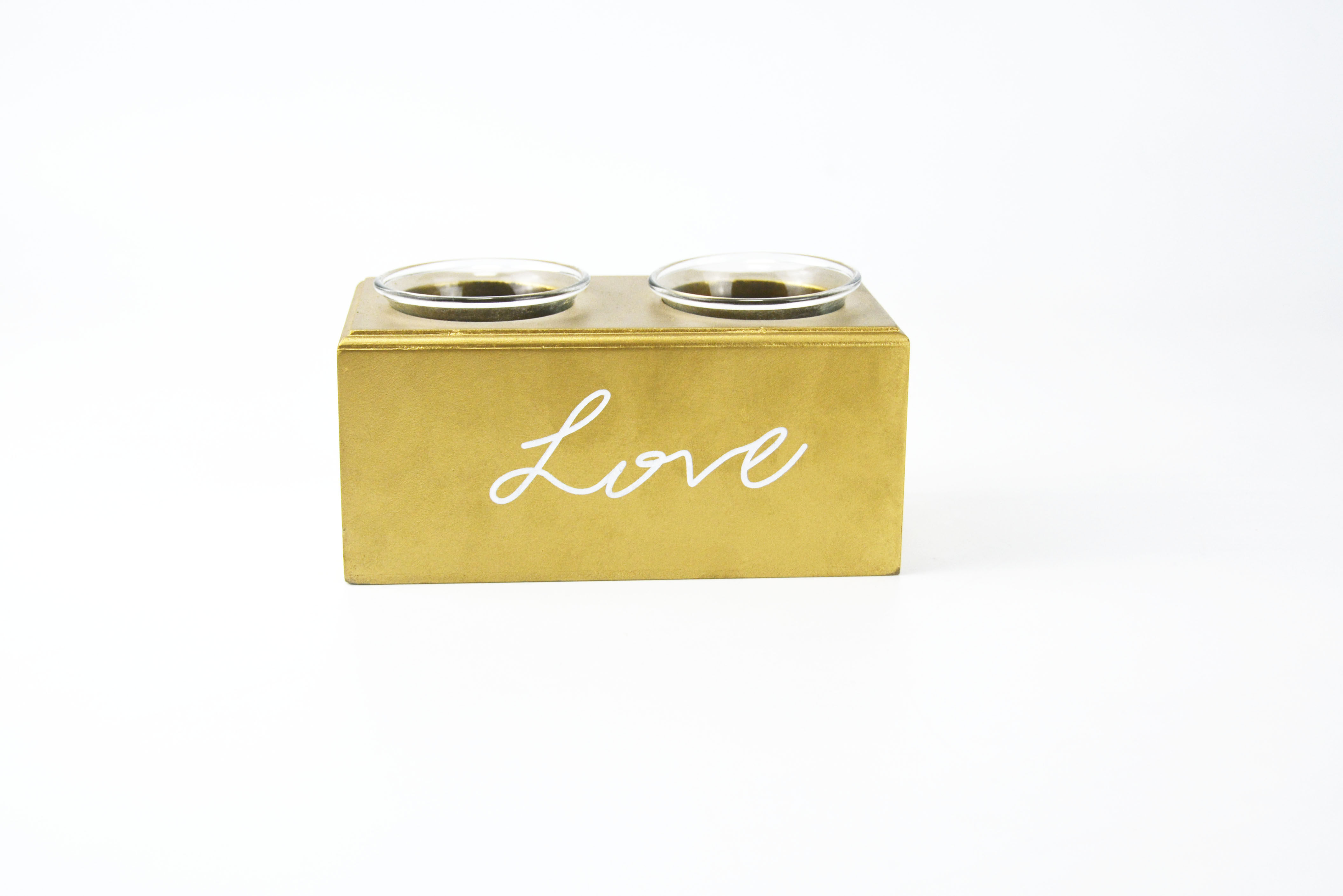 Wooden candle holder printed with exquisite gold color lighting candles and illuminating rooms