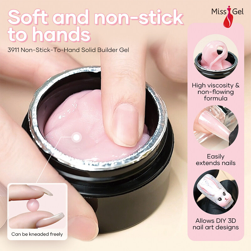 Non-Stick-To-Hand Solid Builder Gel