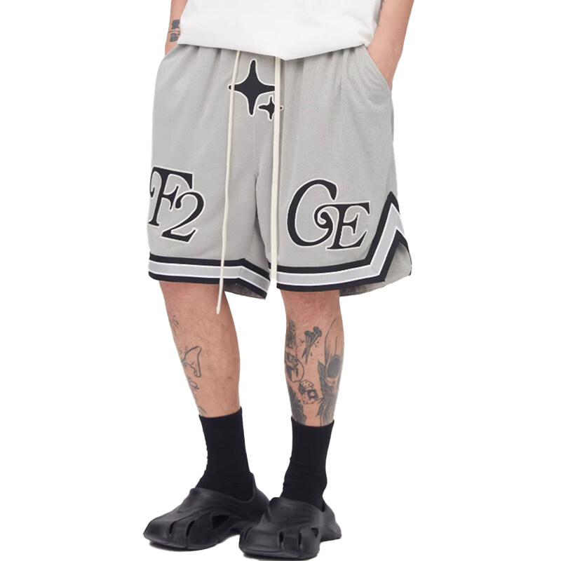 Custom Men Embroidery Patch Mesh Shorts