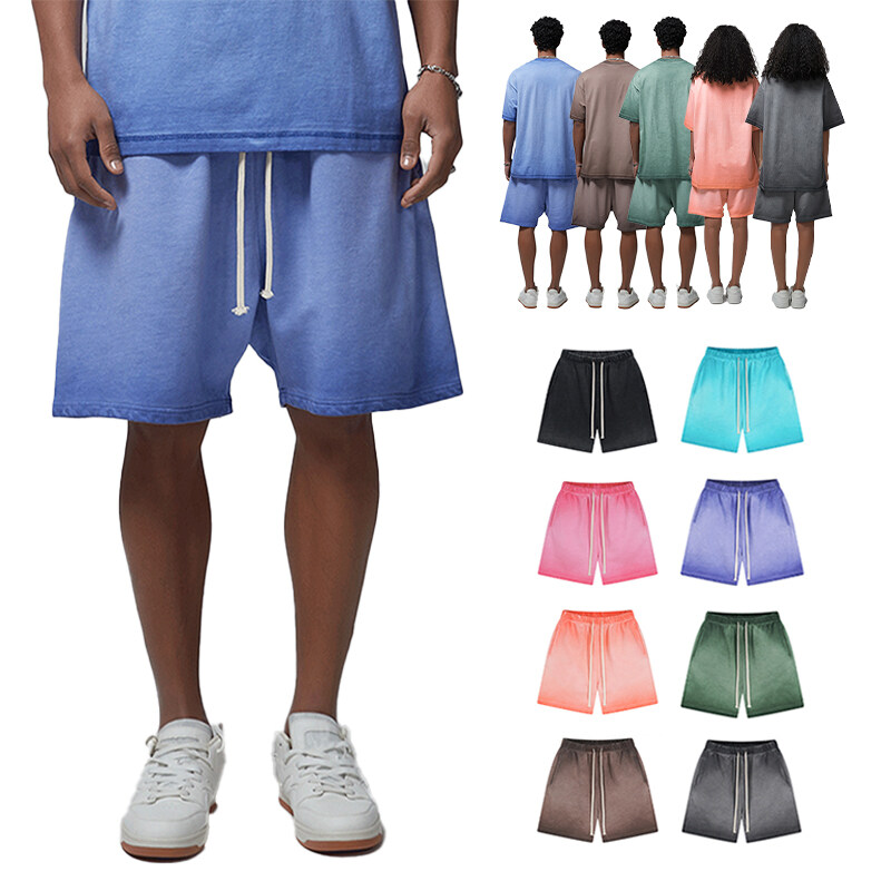 Custom Acid Wash Unisex Sweat Shorts