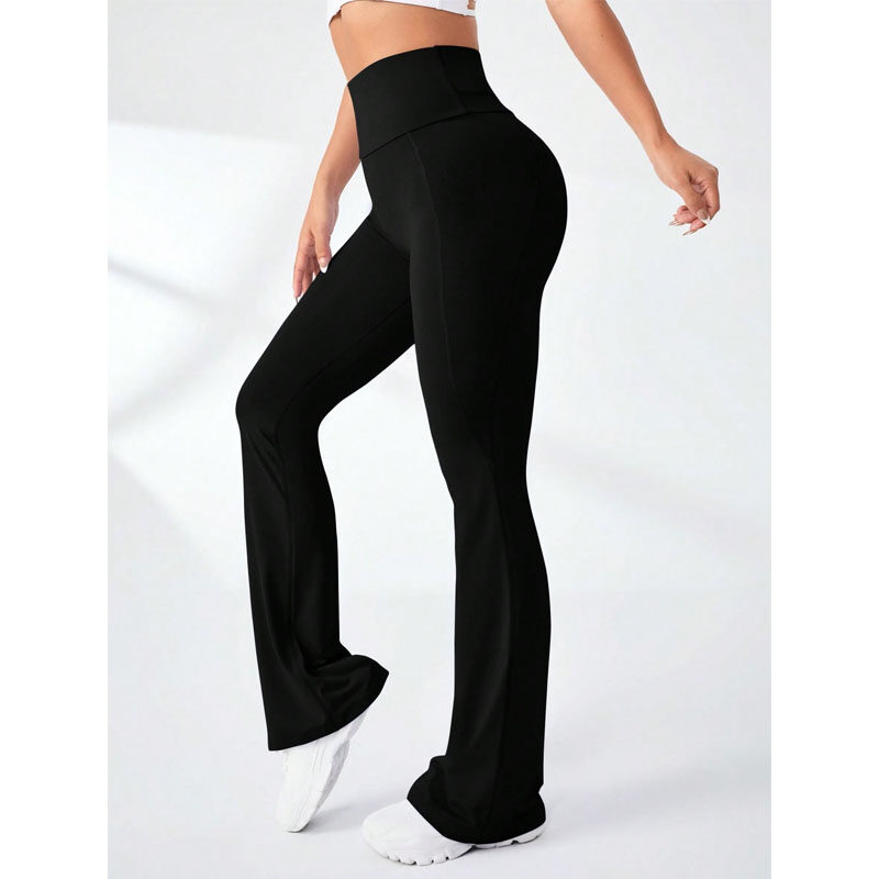 Pantalon de sport de jambe de fusée solide de base de yoga basique