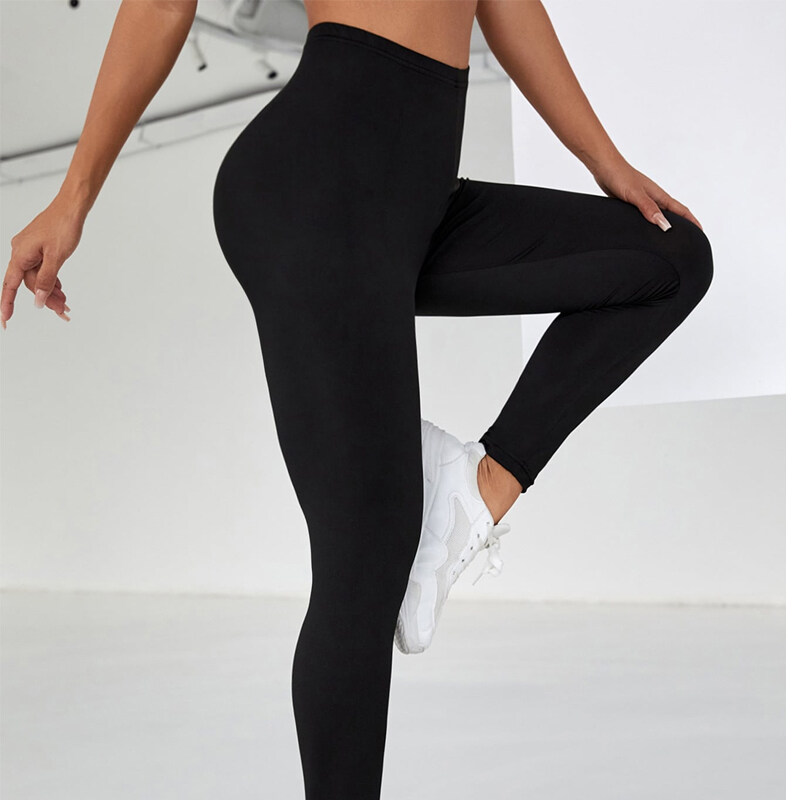 Leggings de sports de taille solide de base de base de yoga basique