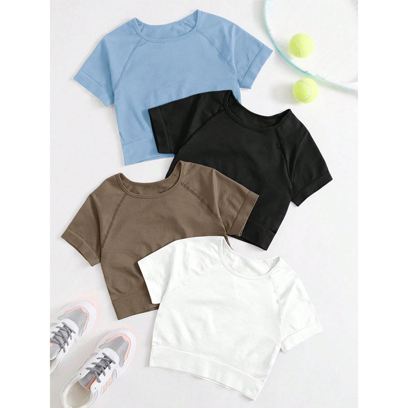 4pcs t-shirt à manches raglan