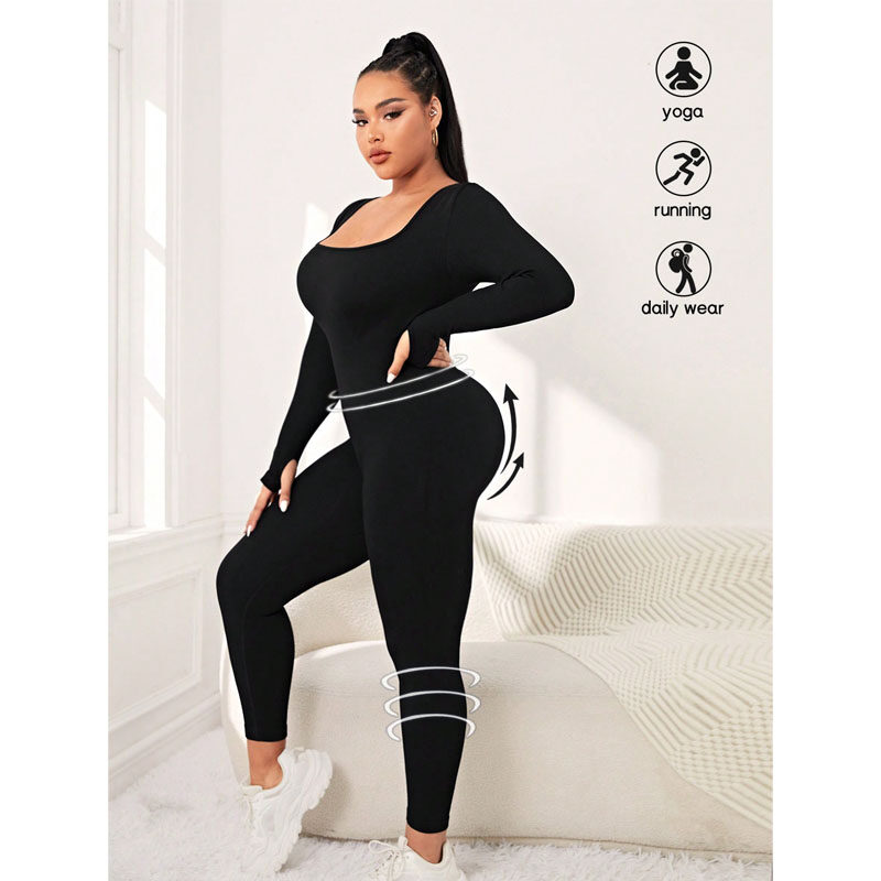 Plus Size Women's Butt-lifting Sports Jumpsuit