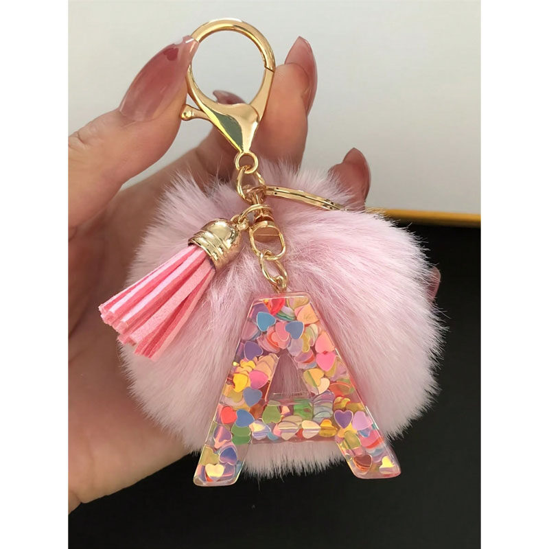 Cute Plush Pom Pom Keychain Girls Gift,Wallet And Handbag Accessories